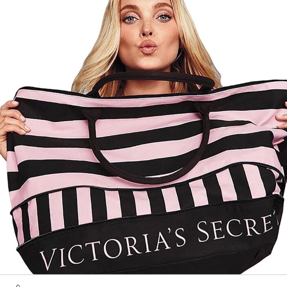 Victoria’s Secret weekender striped tote bag
